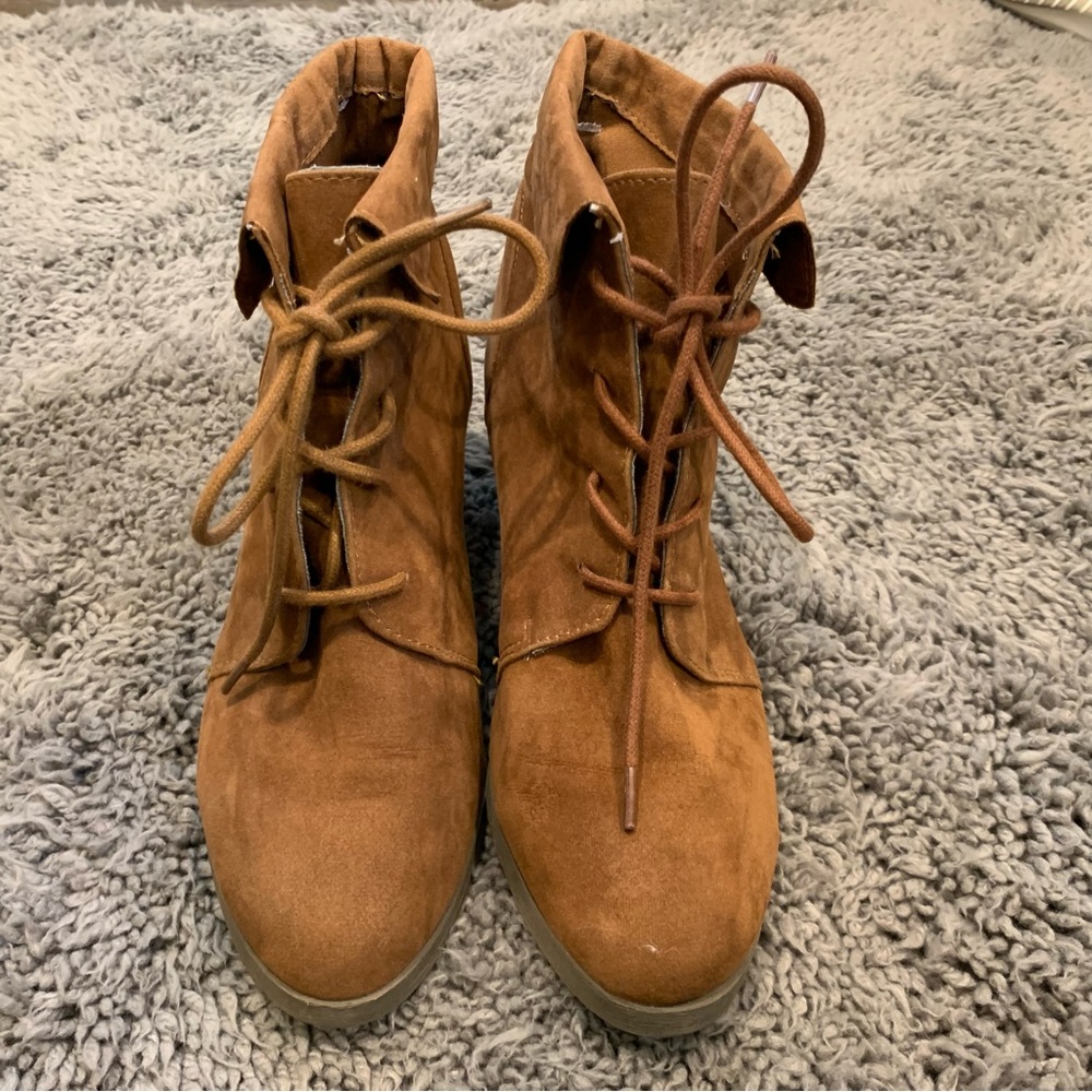 Madden Girl Wedge Lace Up Bootie